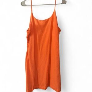 Source Unknown Bright Orange Spaghetti-Strap Mini Slip Dress